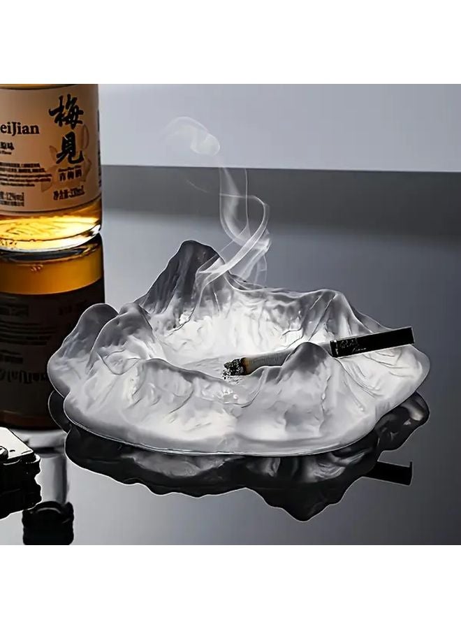 صحن رماد على شكل جبل جليدي، ديكور طاولة عصري بسيط، زجاج متين لغرفة المعيشة أو المكتب أو البار - Image 2